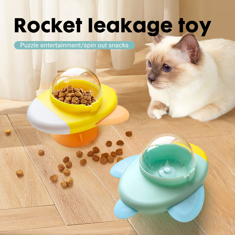 Dog Puzzle Feeder Toy - 고양이 인터랙티브 장난감 회전식 고양이 강아지