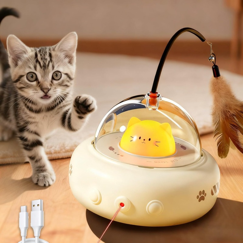 Laser Pointer Cat Toy Automatic - 저소음 2 in 1 충전식 인터랙티브