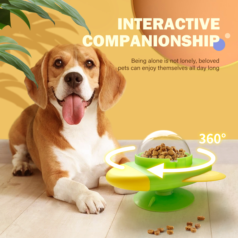 Dog Puzzle Feeder Toy - 로켓 모양 회전식 고양이/강아지 퍼즐 장난감,