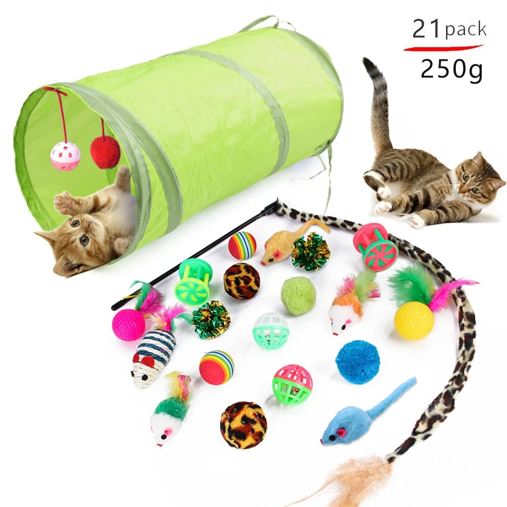 Catnip Interactive Plush Mouse - 심심함 해소 고양이 인터랙티브 장난감 세트
