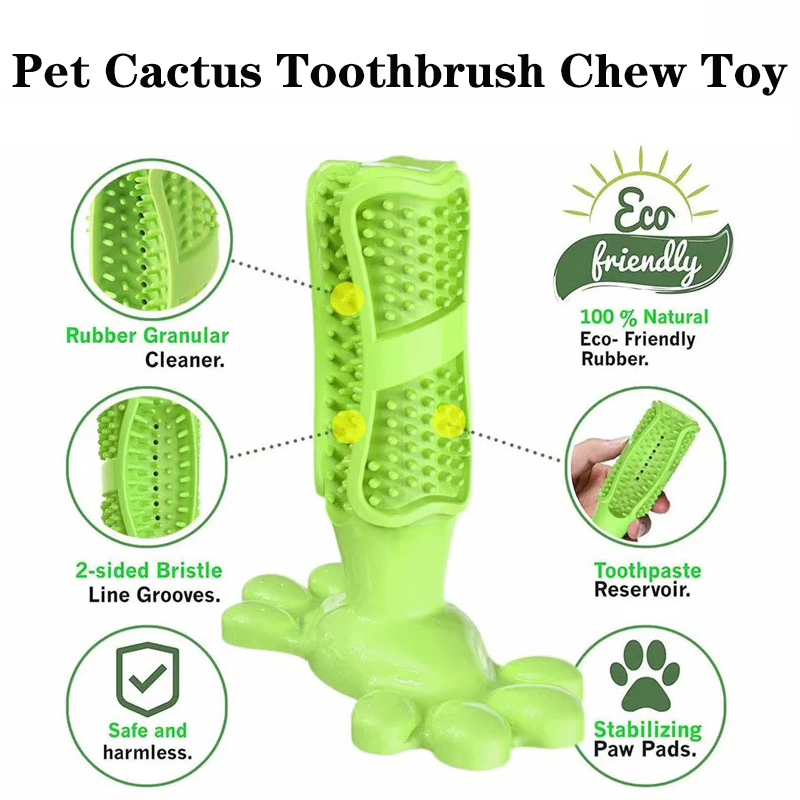Rubber Treat Dispensing Dog Toy - 반려견 선인장 인터랙티브 고무 물기 방지
