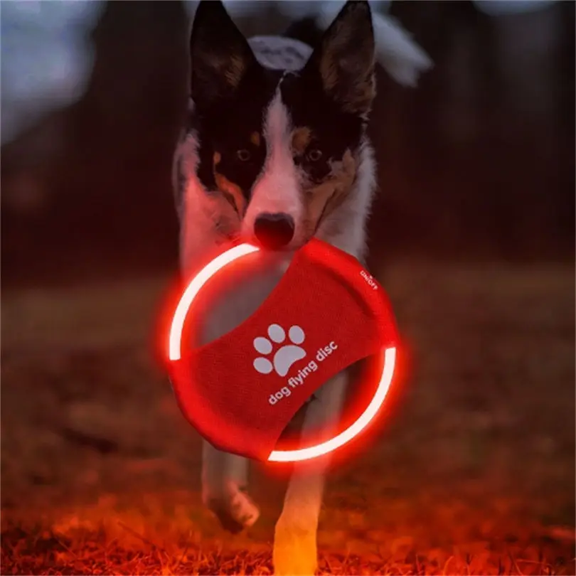 Flying Disc Dog Training Toy - 개 장난감 LED 빛나는 충전식 디스크
