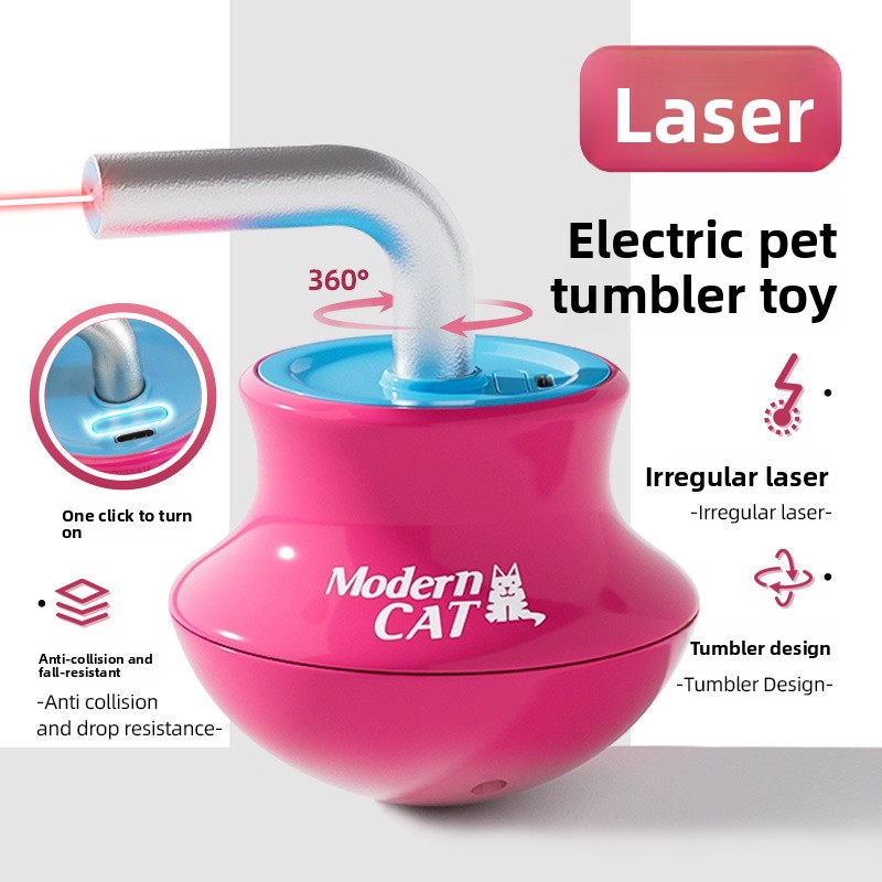 Laser Pointer Cat Toy Automatic - 자동 고양이 장난감: 인터랙티브 깃털 막대,