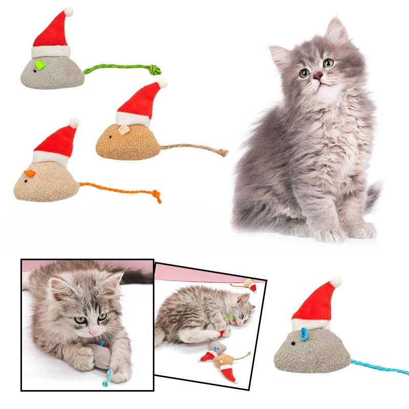 Catnip Interactive Plush Mouse - 5pcs 고양이 푸시 씹는 장난감 고양이