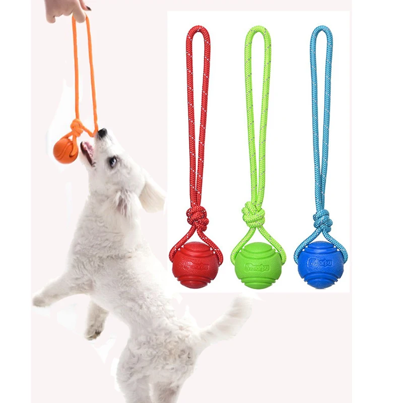 Suction Cup Dog Tug Toy - 코튼 로프 공 장난감 개 훈련