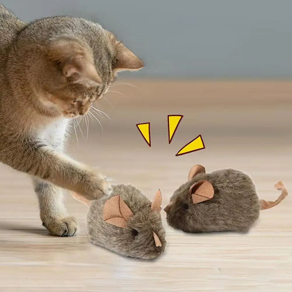 Catnip Interactive Plush Mouse - 재미있는 봉제 쥐 고양이 장난감 시뮬레이션