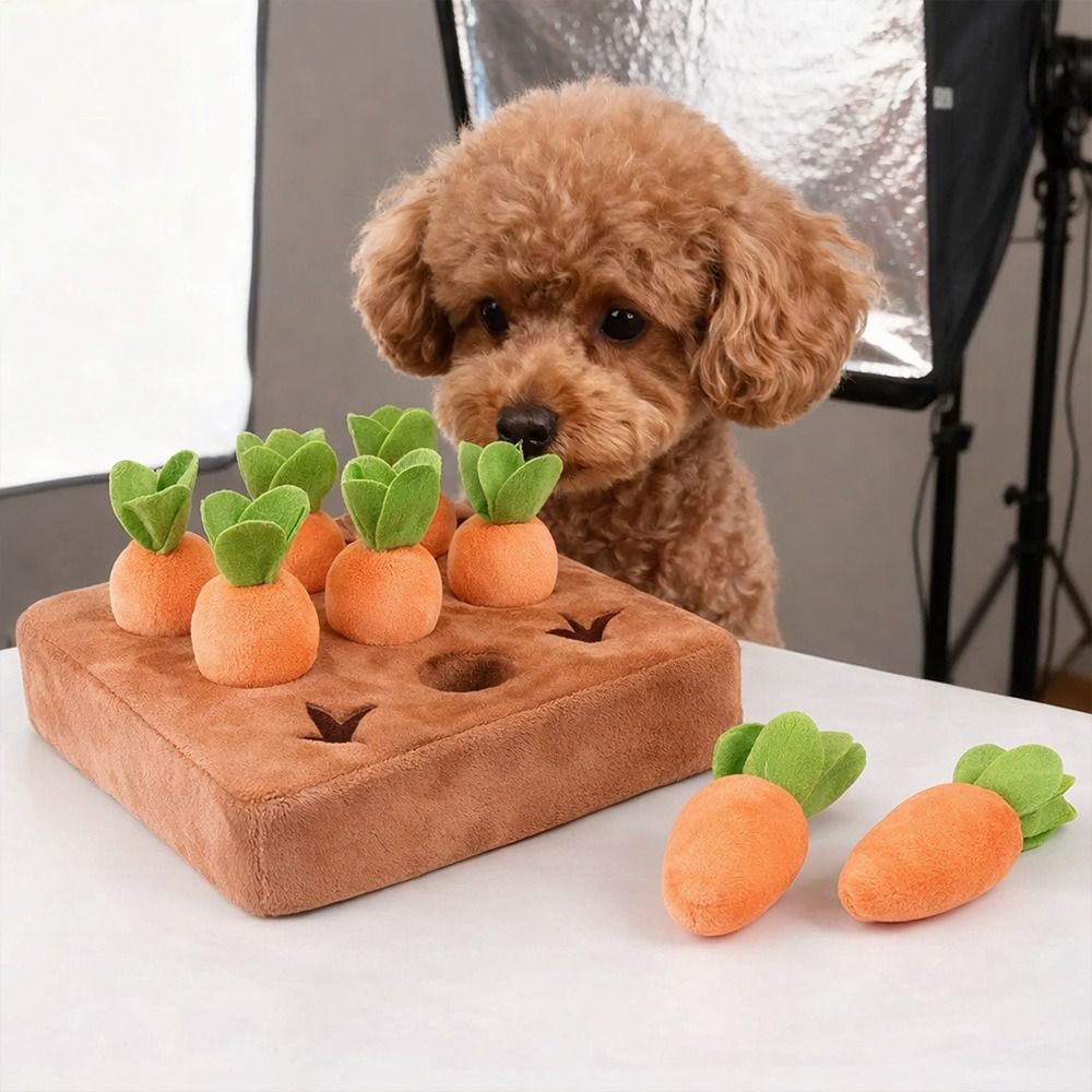 Dog Puzzle Feeder Toy - 스트레스 해소 당근 스너플 매트, 탈부착