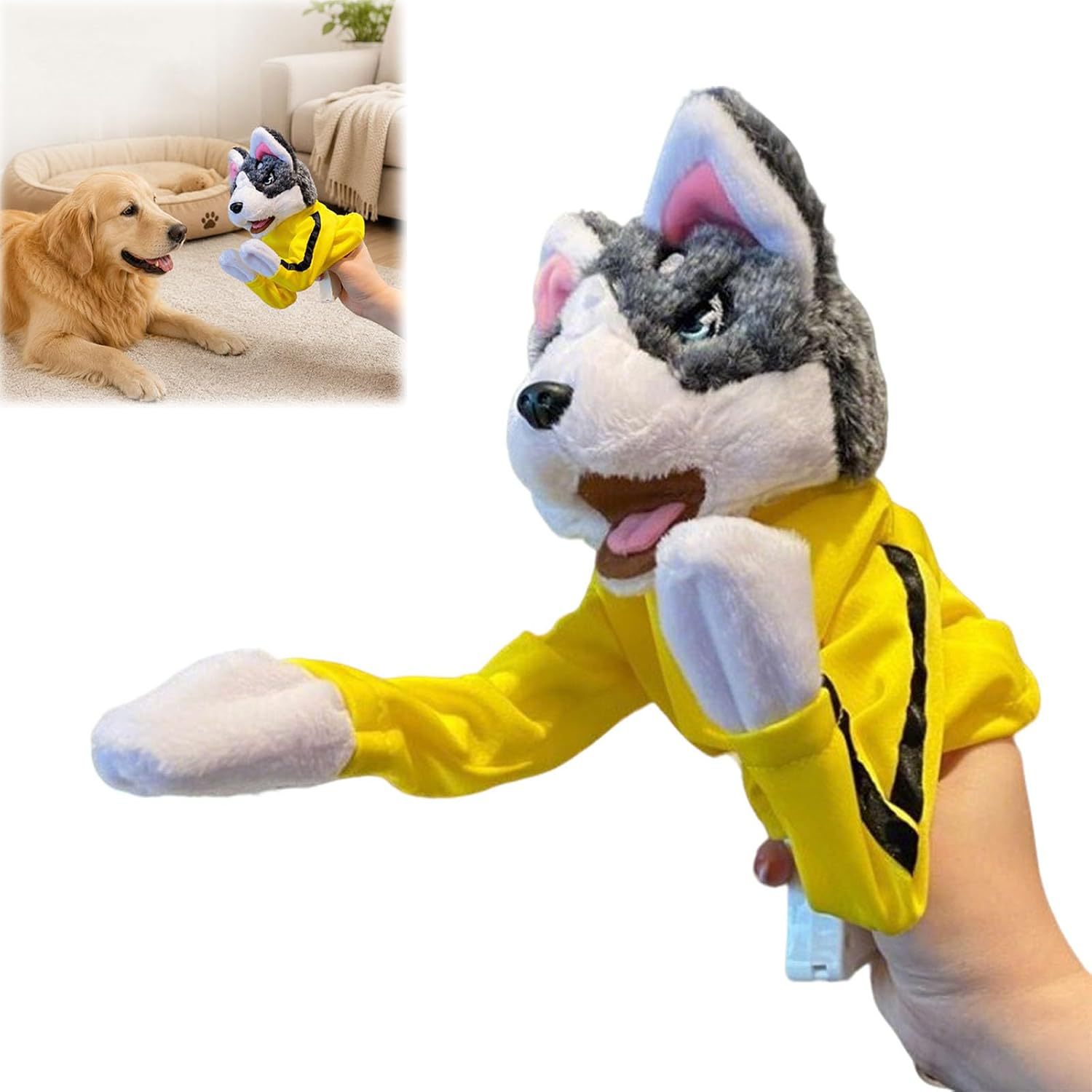 Interactive Squeaky Plush Dog Toy - 허스키 복싱 인터랙티브 플러시 장난감 쿵푸