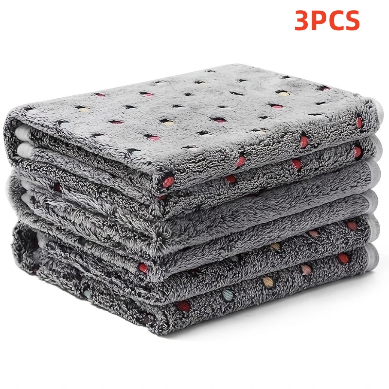 Pet Beds - 3PCS 부드럽고 폭신한 애완동물 담요 귀여운