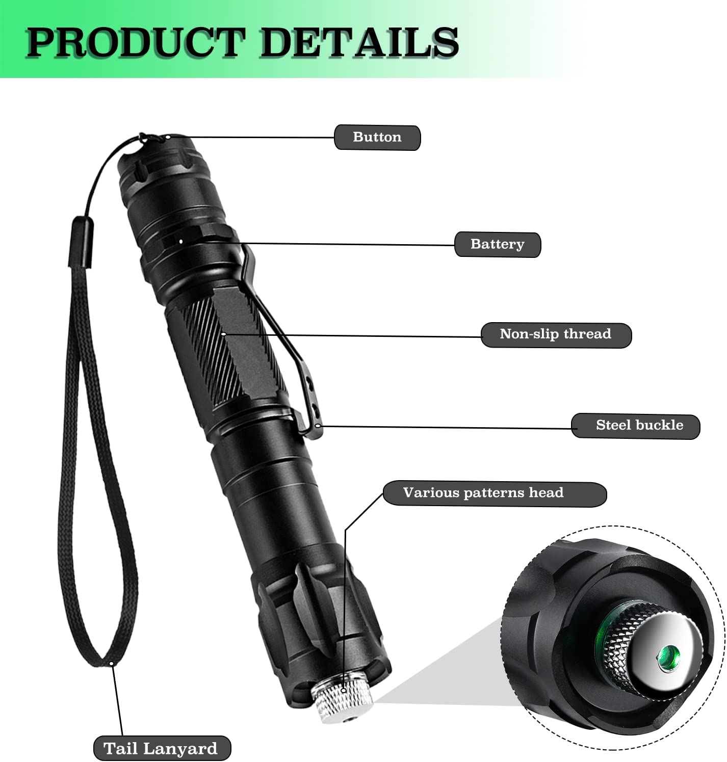 (배터리 미포함) 그린 레이저 포인터 5개입 캡 교육용 - Laser Pointer Cat Toy Automatic 리뷰 및 가격