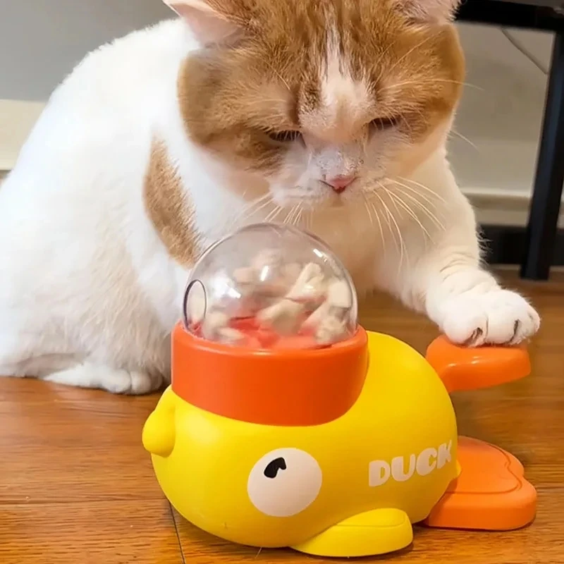 노란색 오리 모양의 인터랙티브 고양이 간식 디스펜서 내 - Dog Puzzle Feeder Toy 리뷰 및 가격