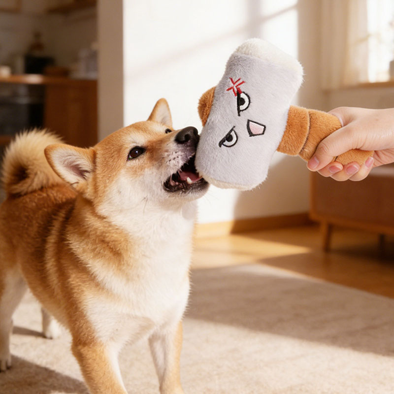 재미있는 얼굴의 플러시 강아지 장난감, 삑삑거리는 소리 - Interactive Squeaky Plush Dog Toy 리뷰 및 가격