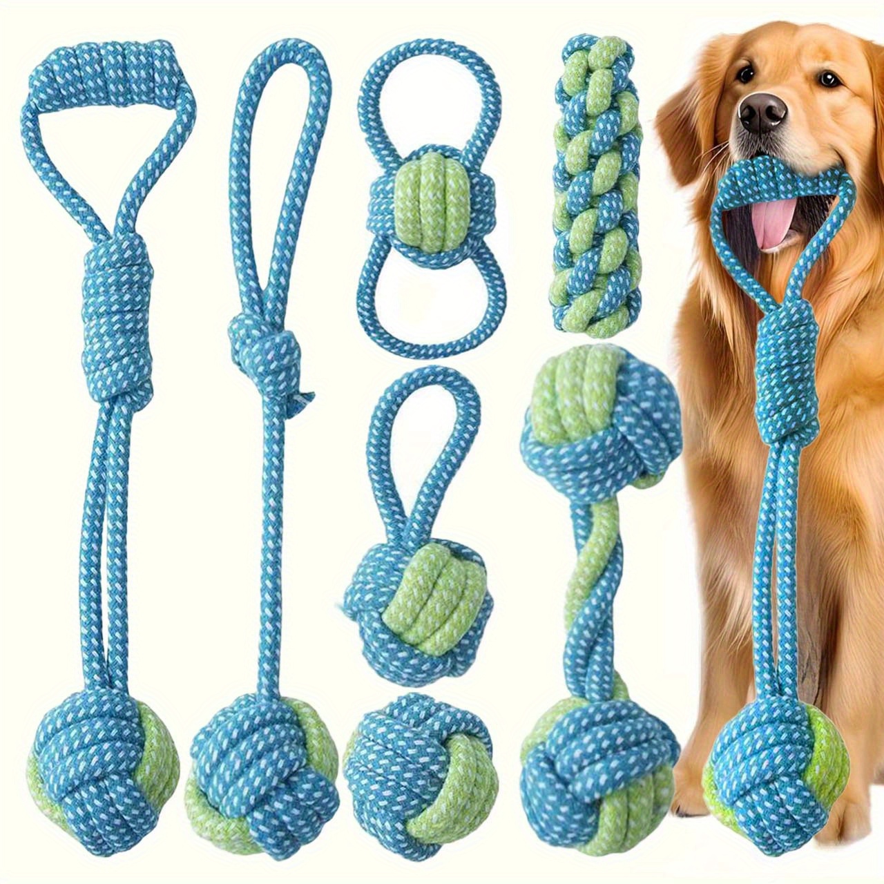 7개의 인터랙티브 매듭 장난감 내구성 훈련 세트, 강아 - Dog Rope Toy Aggressive Chewers 리뷰 및 가격