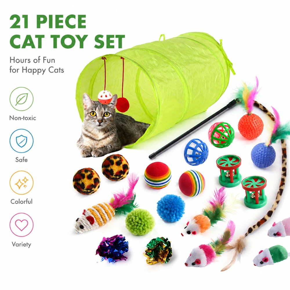 새끼 고양이 놀이 장난감 모음 세트: 깃털 막대, 봉제 - Catnip Interactive Plush Mouse 리뷰 및 가격