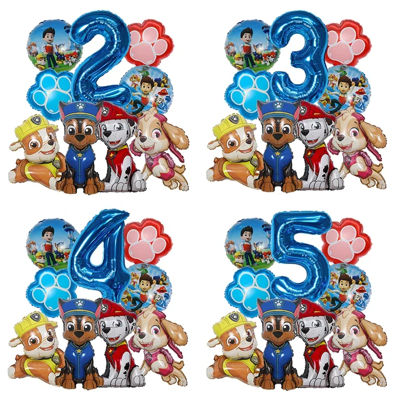 9개 만화 퍼트롤 호일 풍선 디지털 숫자 장식품 구조견 - Dog Toys 리뷰 및 가격
