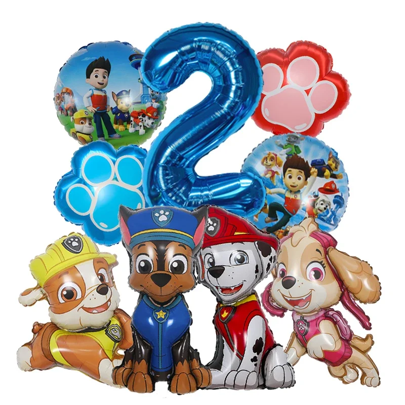 9개 만화 퍼트롤 호일 풍선 디지털 숫자 장식품 구조견 - Dog Toys 리뷰 및 가격