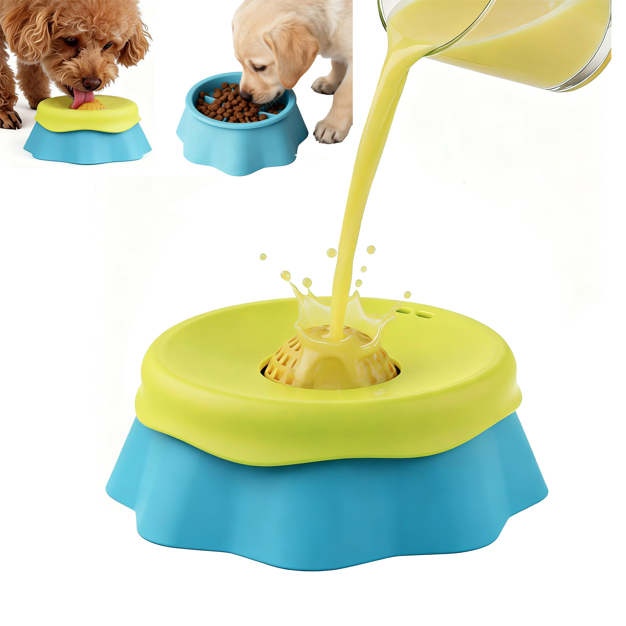 강아지 핥는 그릇, 액체용 슬로우 피더, 롤링 볼이 있 - Dog Puzzle Feeder Toy 리뷰 및 가격